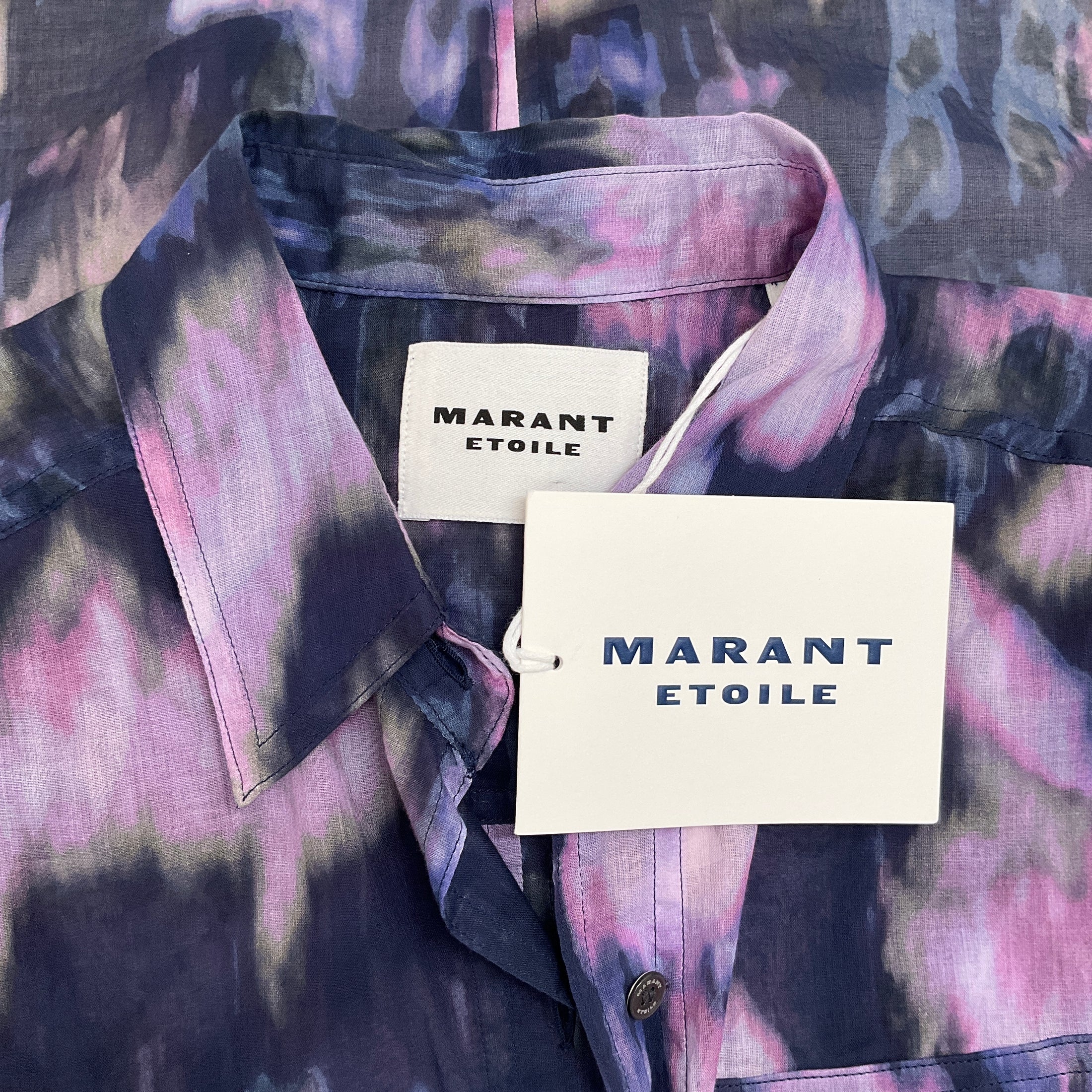Isabel Marant Etoile Purple Multi Nath Tie Front Blouse