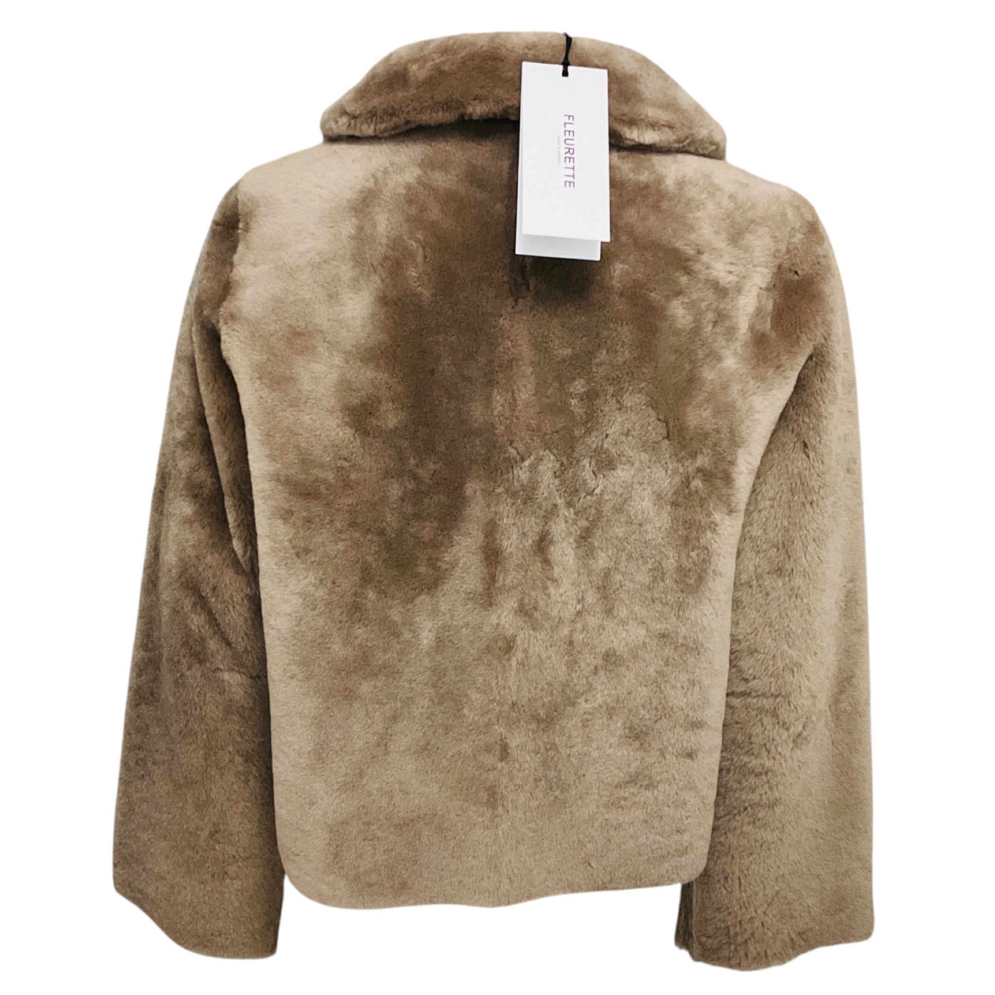 Fleurette Taupe Cropped Shearling Jacket