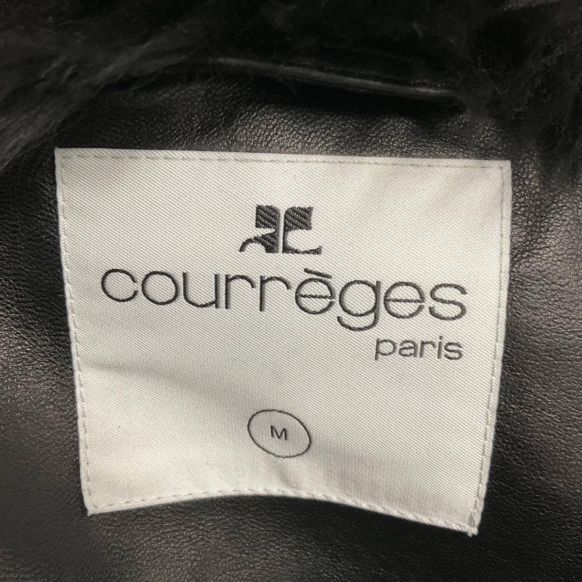 Courreges Black Asymmetric Lamb Shearling Fur and Lambskin Leather Jacket