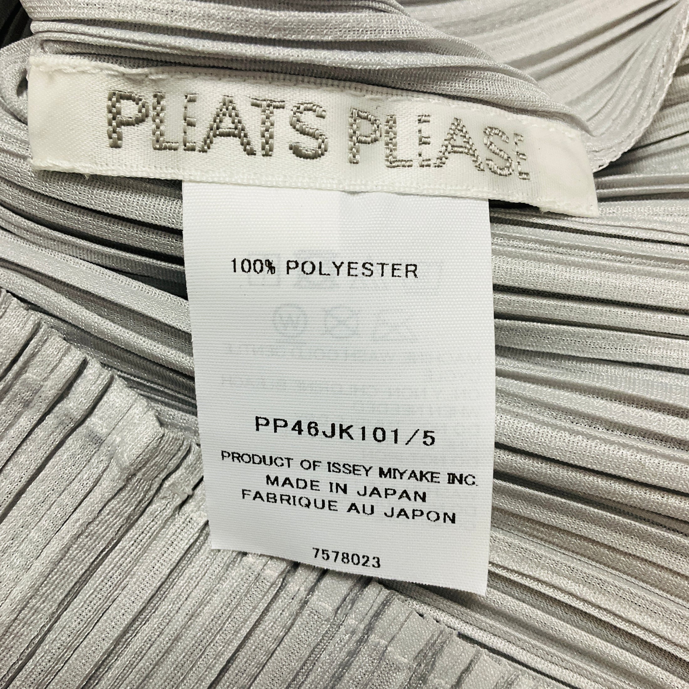 Pleats Please by Issey Miyake Light Grey Pleated Sleeveless Top