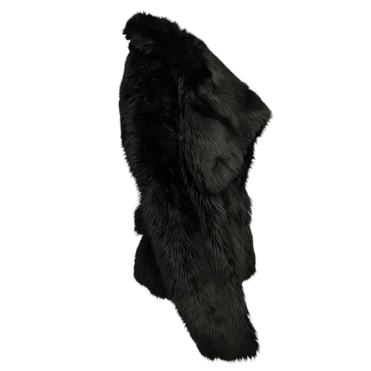 Courreges Black Asymmetric Lamb Shearling Fur and Lambskin Leather Jacket