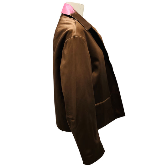 Dries Van Noten Brown / Pink / Blue Brush Strokes Quilted Satin Jacket