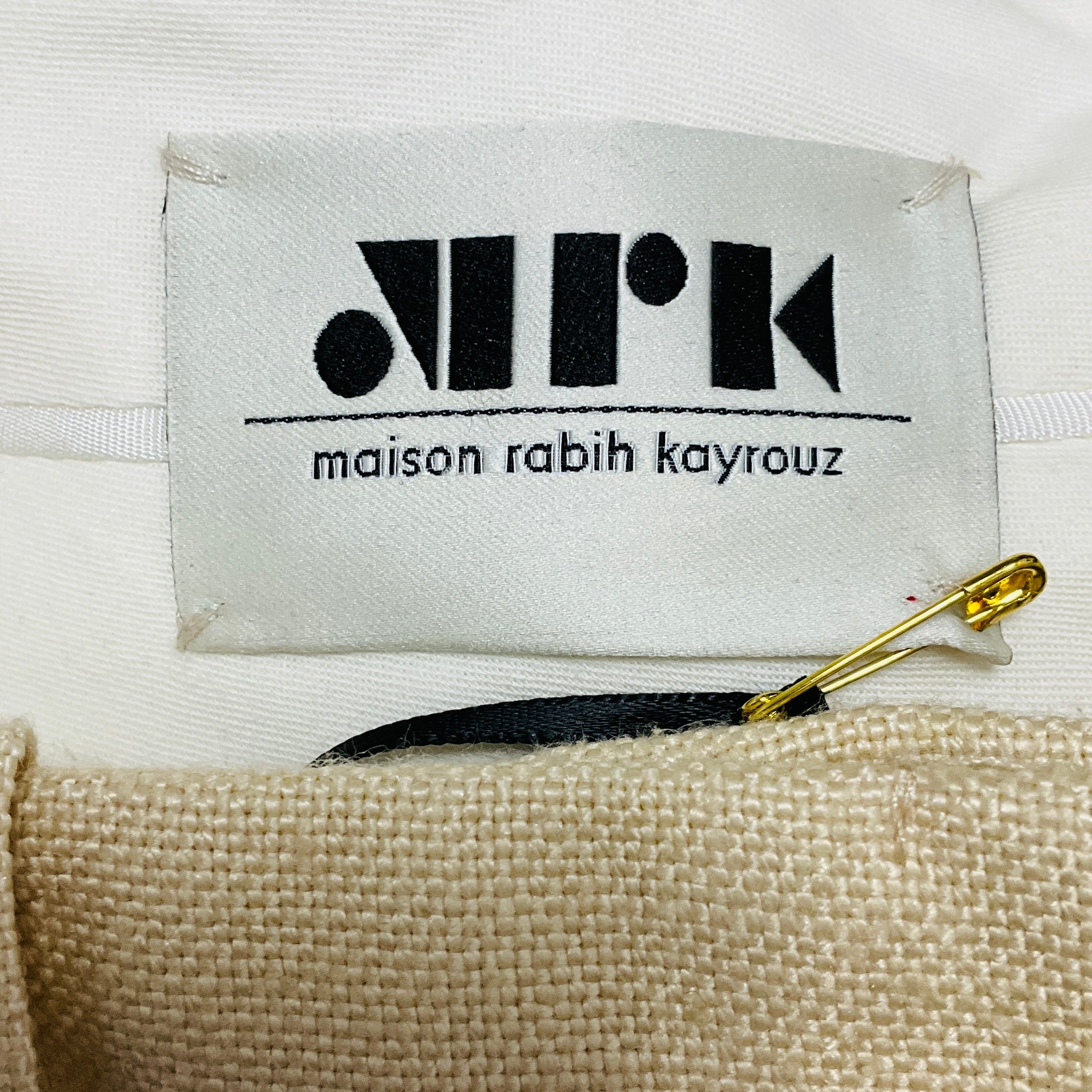 Maison Rabih Kayrouz Cream Raw Silk Pants