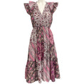 Load image into Gallery viewer, Ulla Johnson Pink / Black Cotton Asis Midi Dress

