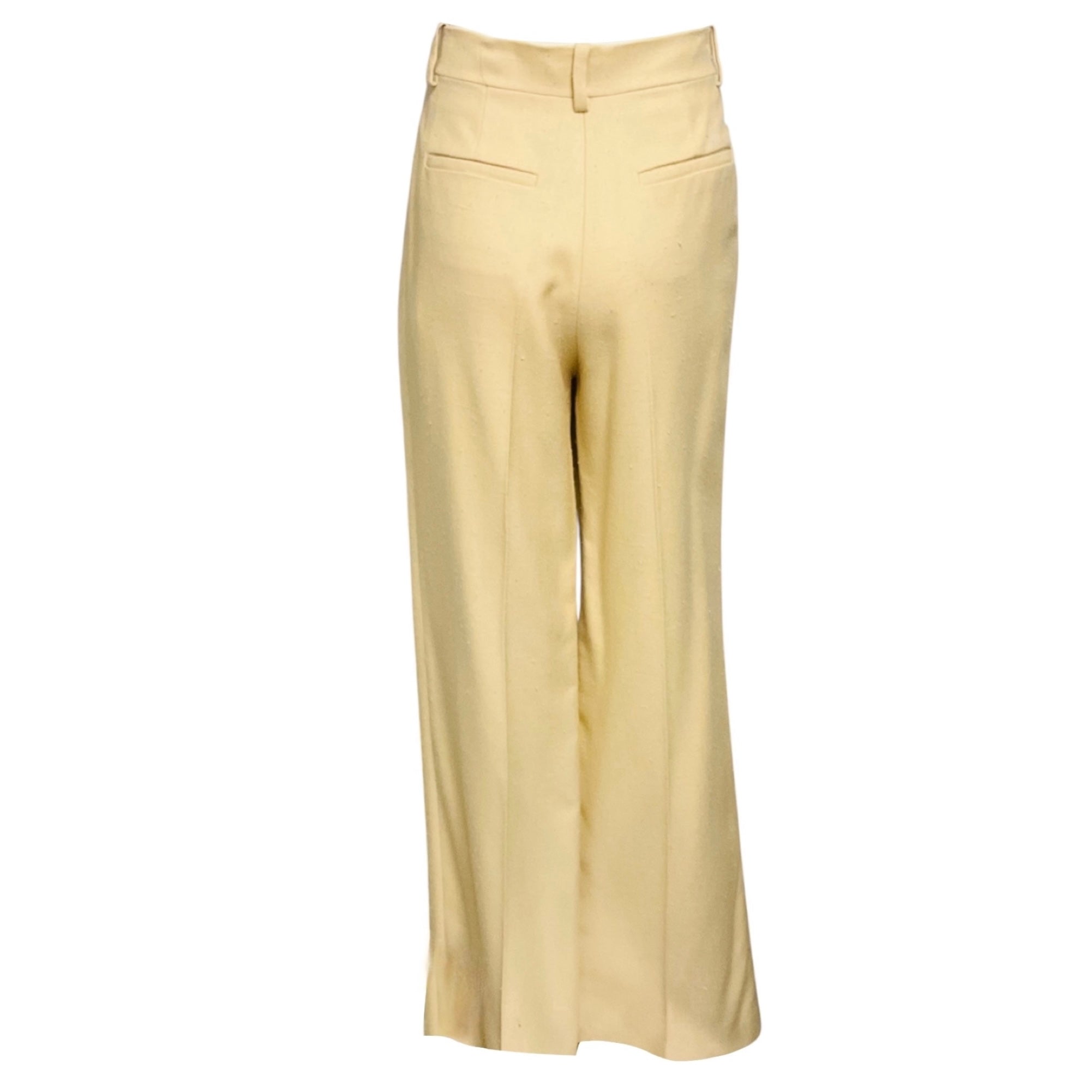 Maison Rabih Kayrouz Cream Raw Silk Pants