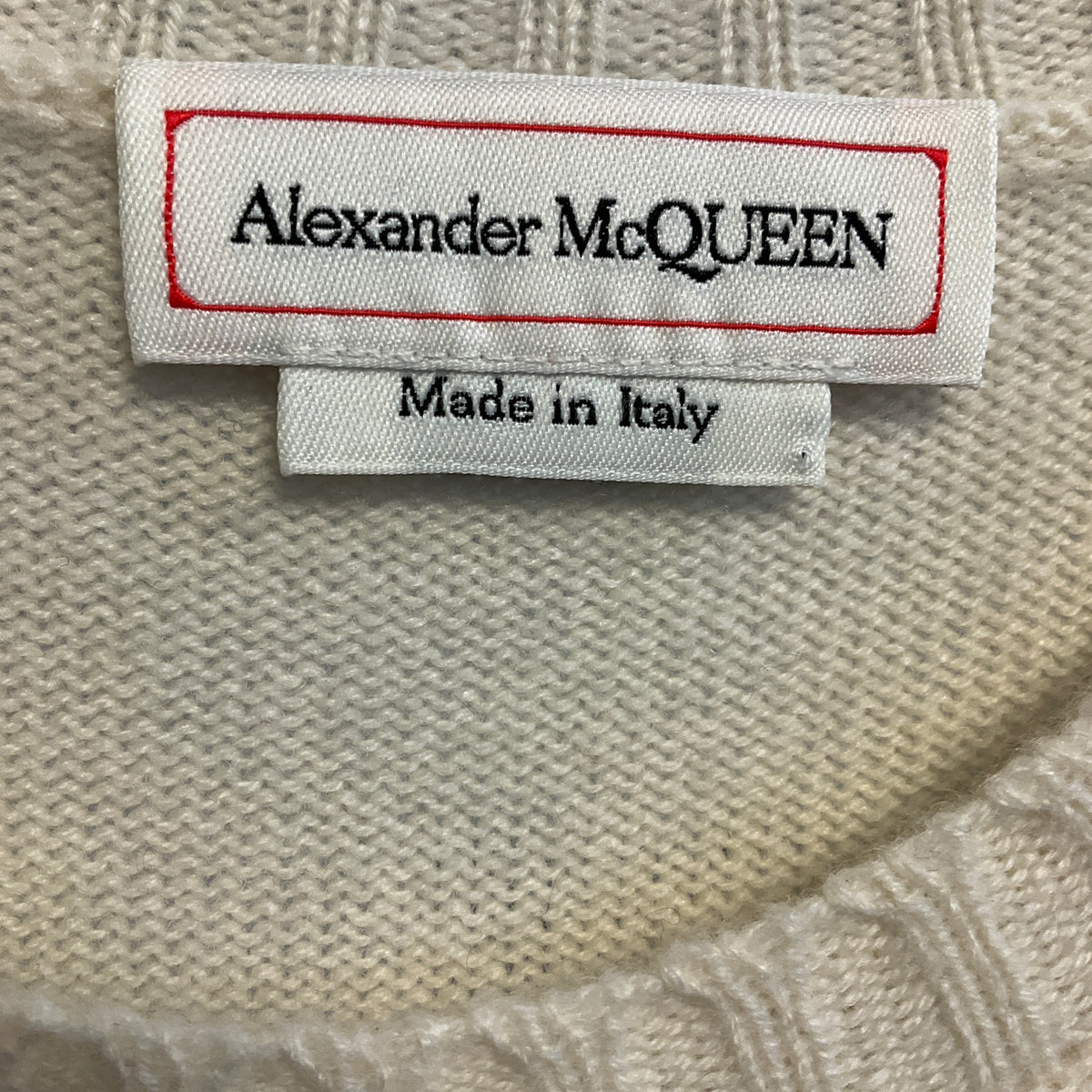 Alexander McQueen Cream Skull Embellished Cashmere Knit Pullover Sweater