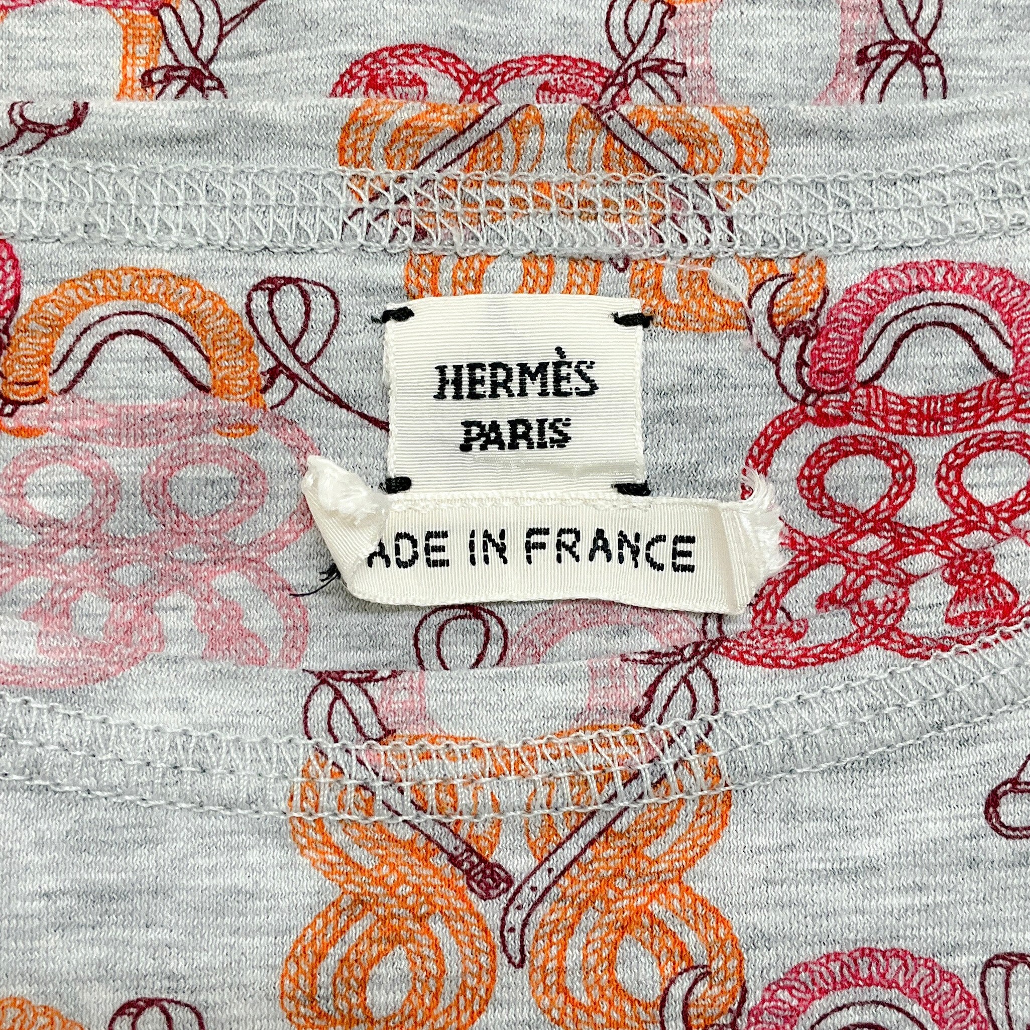 Hermes Grey / Pink Print Tee Shirt