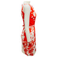 Load image into Gallery viewer, Versace Orange / White Floral Printed Sleeveless Cotton Dress with Belt
