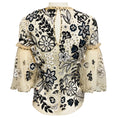 Load image into Gallery viewer, Jenny Packham Nude / Black / White Floral Embroidered Mesh Tulle Top
