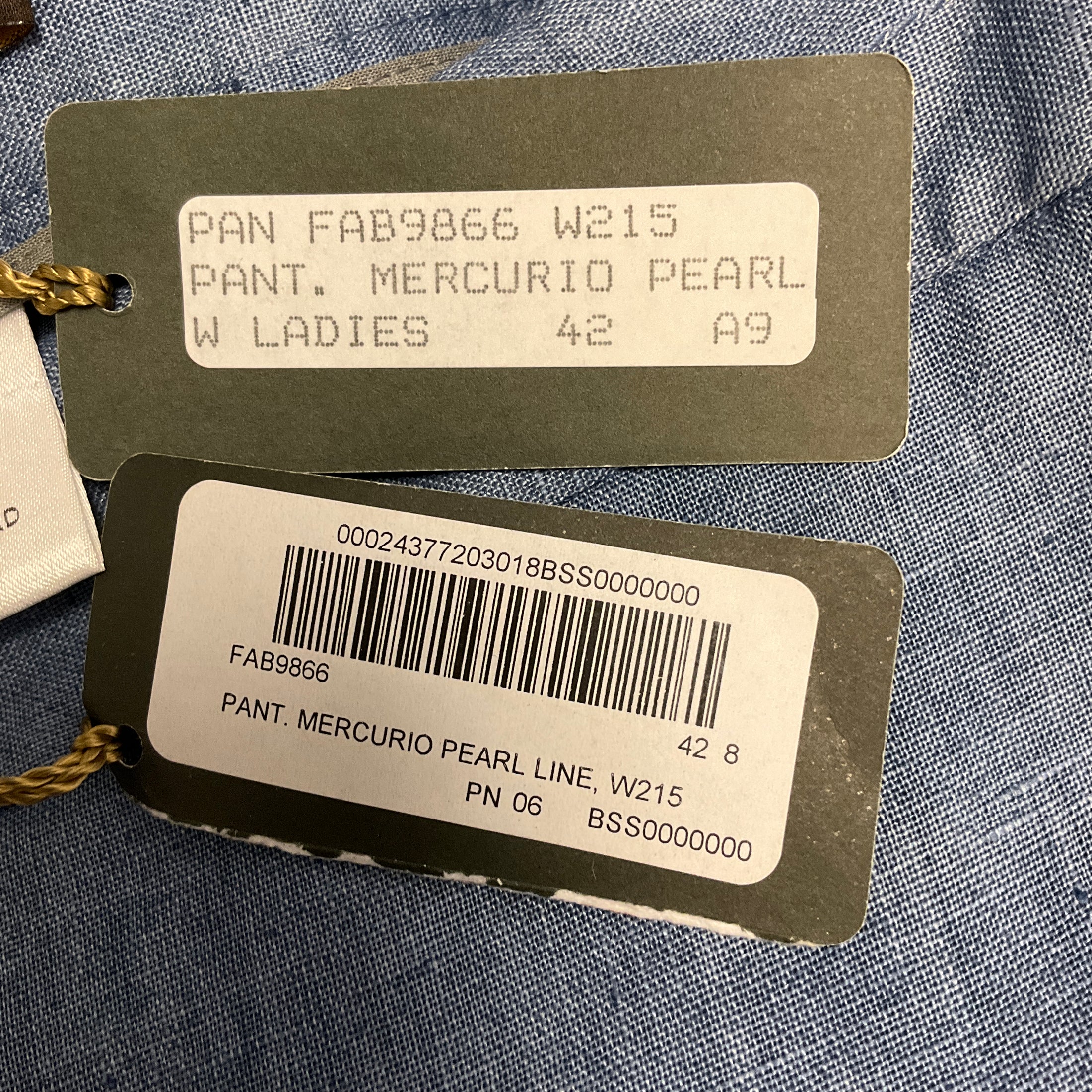 Loro Piana Blue Linen Flax Mercurio Pearl Pants