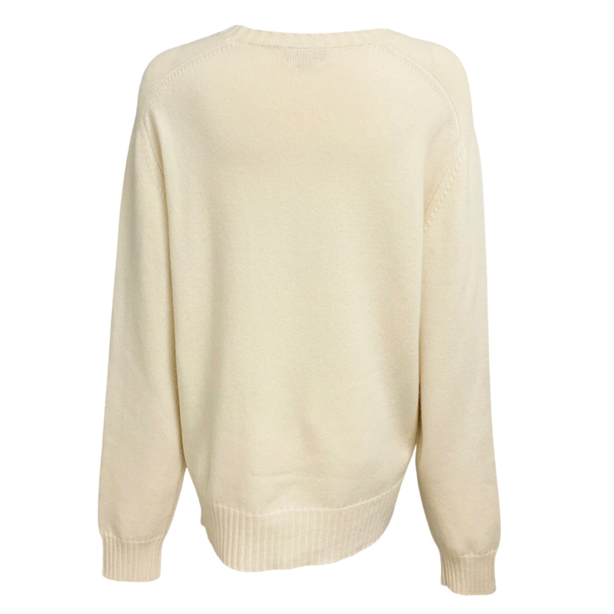 Alexander McQueen Cream Skull Embellished Cashmere Knit Pullover Sweater