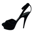 Load image into Gallery viewer, Saint Laurent Black Suede High Heeled Platform Sandals
