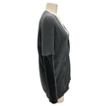 Load image into Gallery viewer, Manrico Cashmere Grey / Black Leather Trimmed Cashmere Knit Cardigan Sweater
