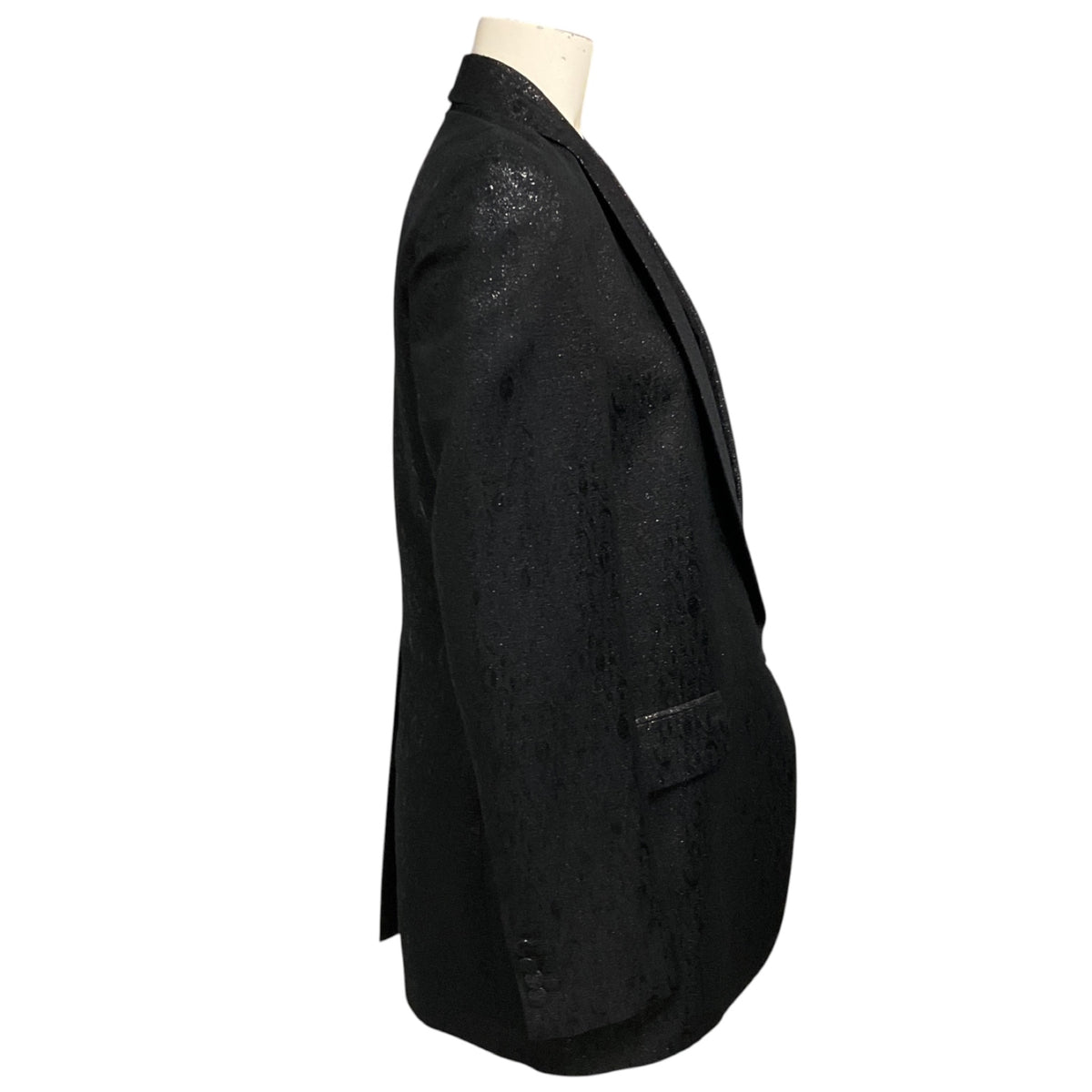 Dries Van Noten Black Metallic Shimmer Lurex Jacquard Blazer Jacket