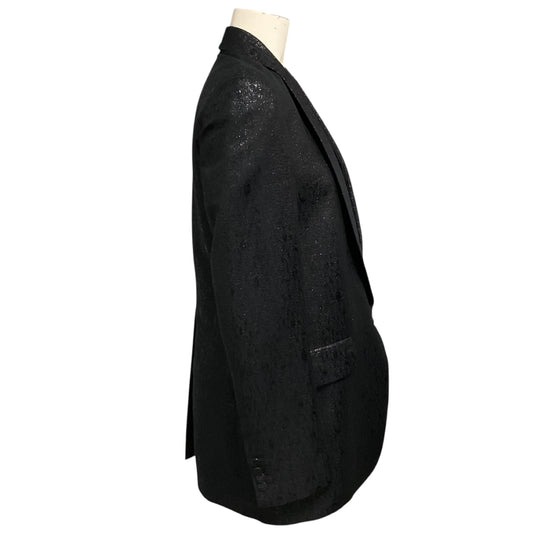 Dries Van Noten Black Metallic Shimmer Lurex Jacquard Blazer Jacket