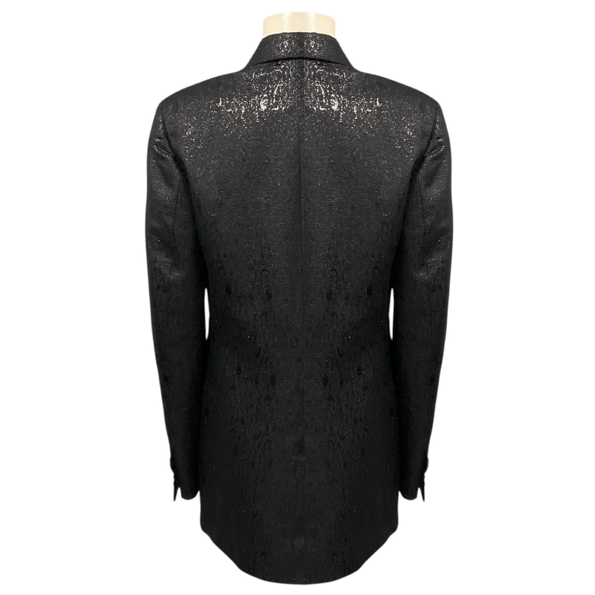Dries Van Noten Black Metallic Shimmer Lurex Jacquard Blazer Jacket