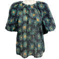 Load image into Gallery viewer, Ulla Johnson Blue / Gold Crinkle Lazuli Marseille Blouse

