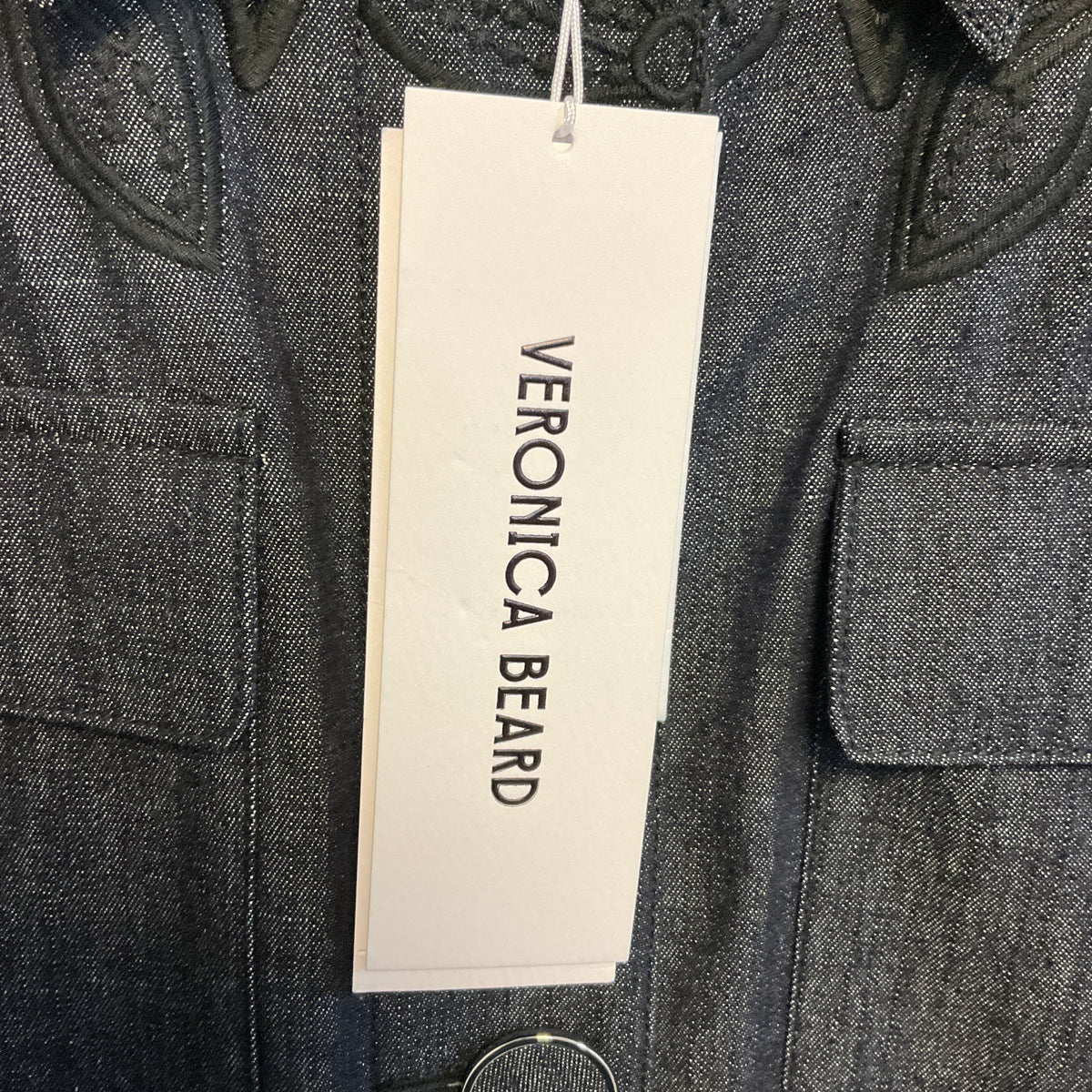 Veronica Beard Indigo Rinse Kiki Eyelet Jacket