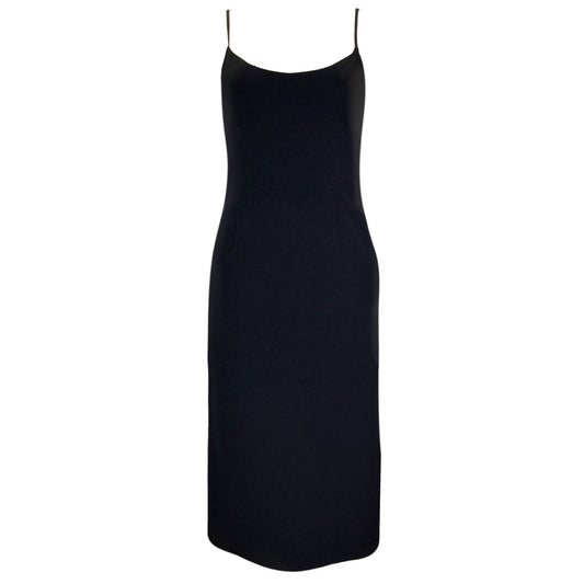 Moschino Black Sleeveless Crepe Midi Dress