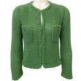 Load image into Gallery viewer, Chanel Green Cotton Crochet Cardigan Sweater

