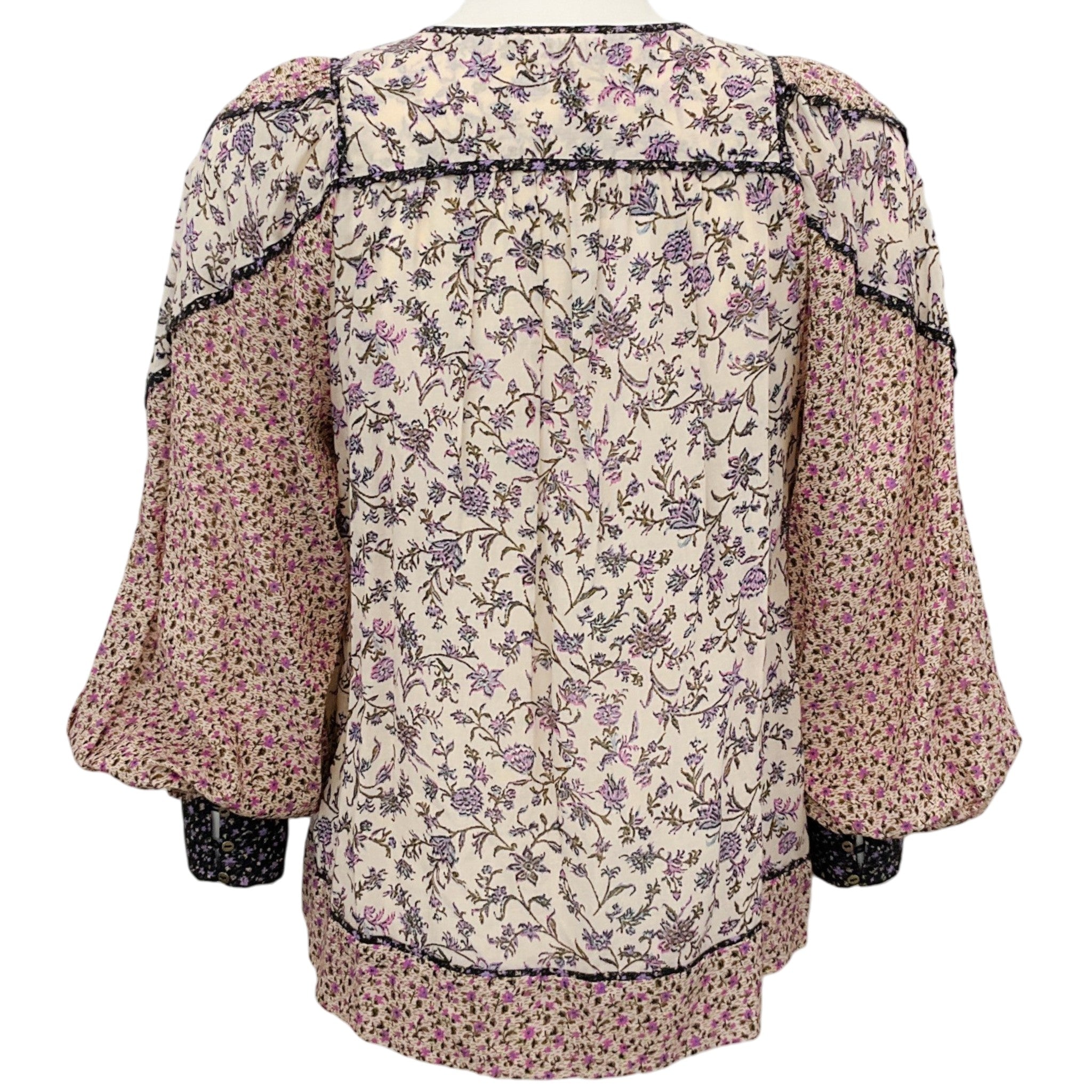 Ulla Johnson Cream / Purple Colette Blouse