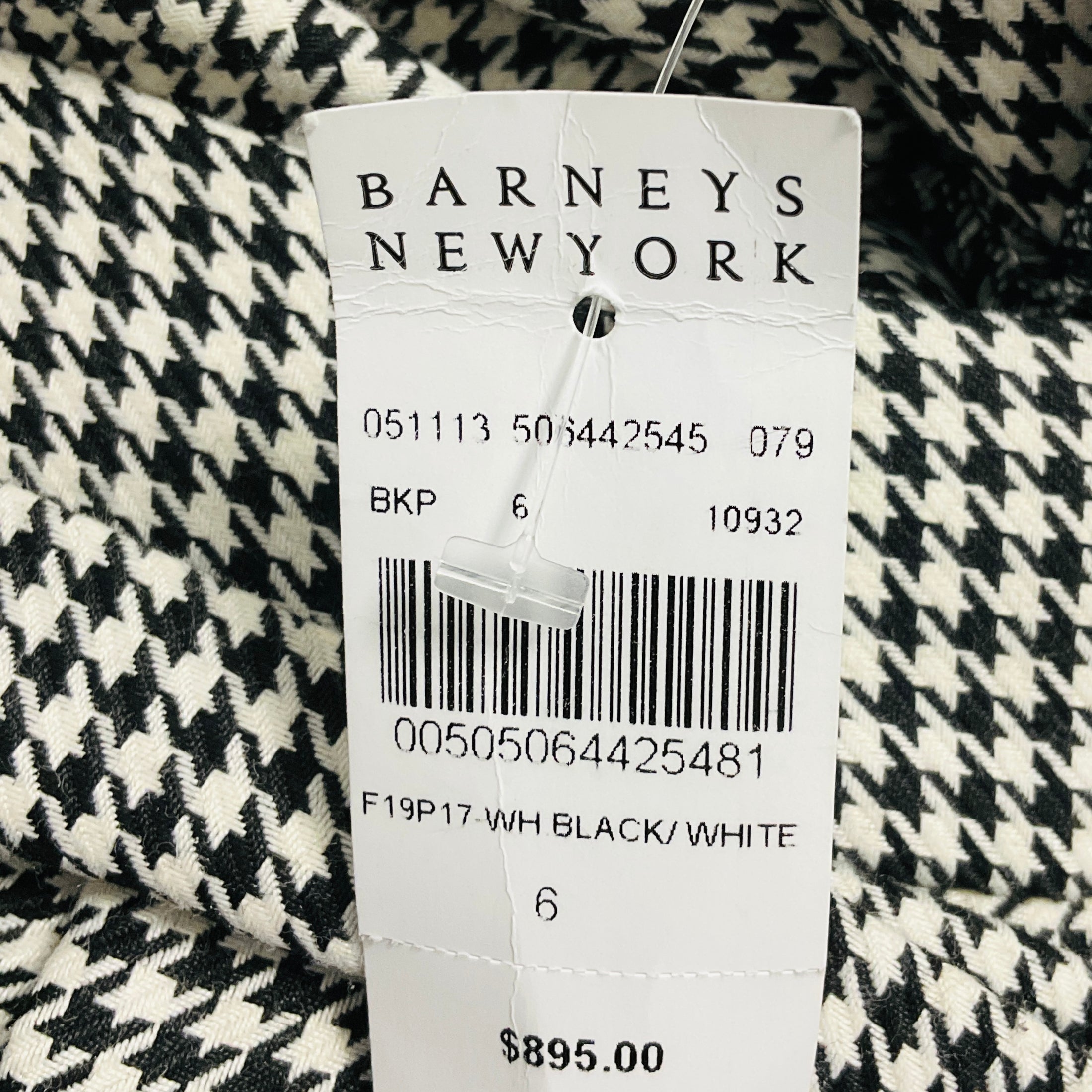 Prabal Gurung Black / White Houndstooth Pants with Belt