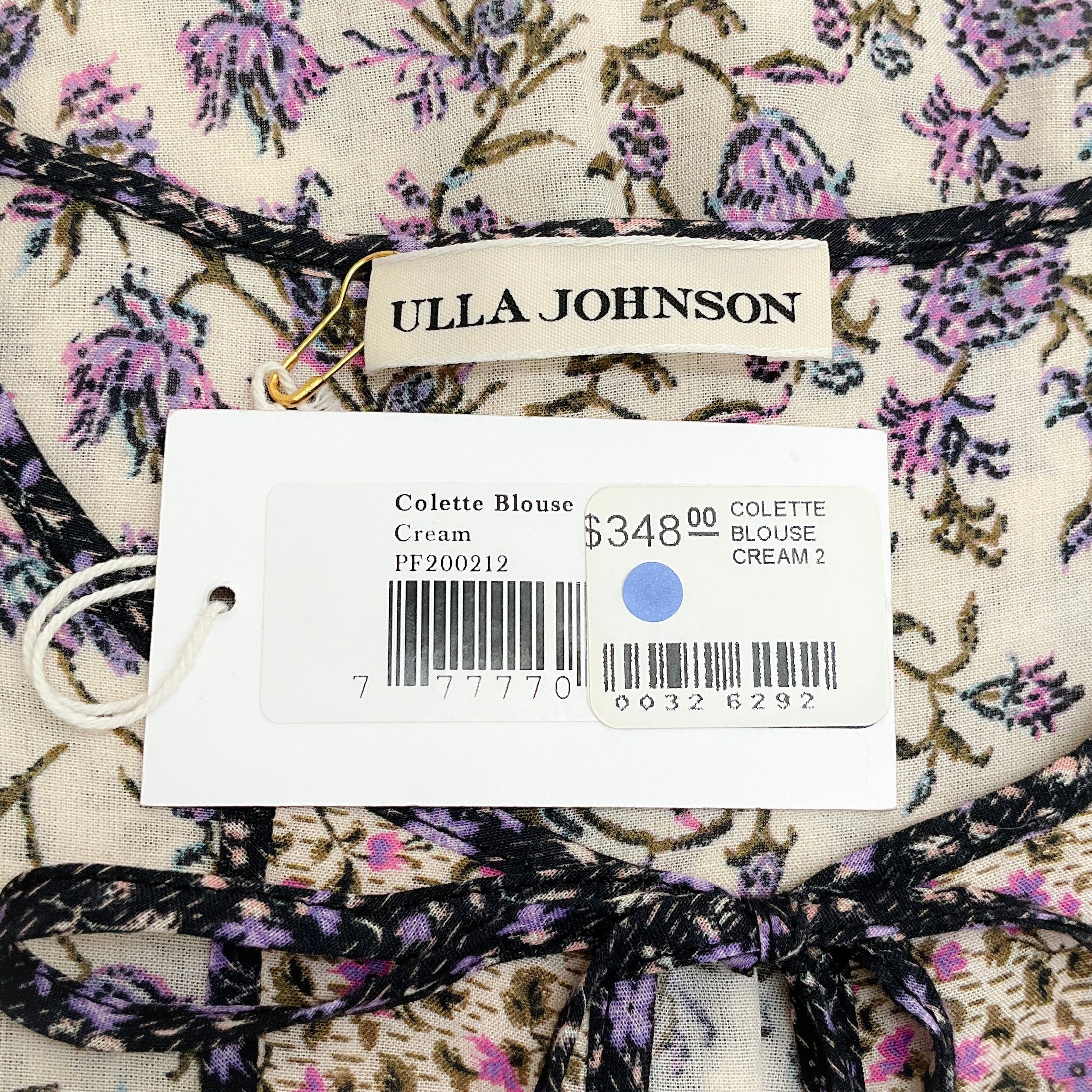 Ulla Johnson Cream / Purple Colette Blouse