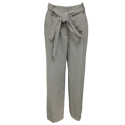Prabal Gurung Black / White Houndstooth Pants with Belt