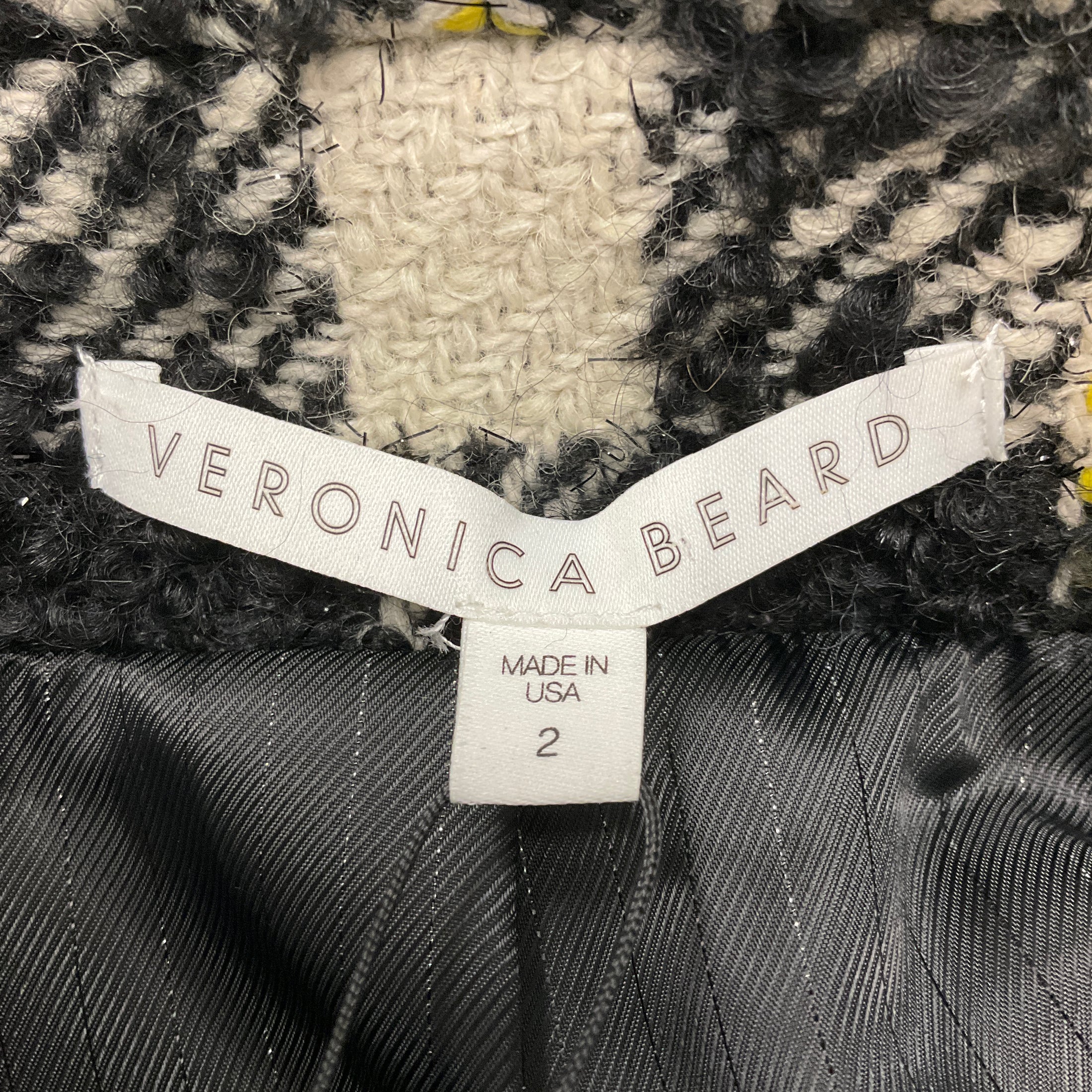 Veronica Beard Black Multi Crispin Coat