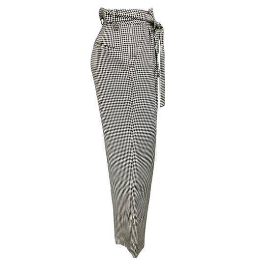 Prabal Gurung Black / White Houndstooth Pants with Belt