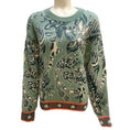 Load image into Gallery viewer, Chloe Sea Green Cactus Flower Intarsia Knit Sweater
