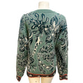 Load image into Gallery viewer, Chloe Sea Green Cactus Flower Intarsia Knit Sweater
