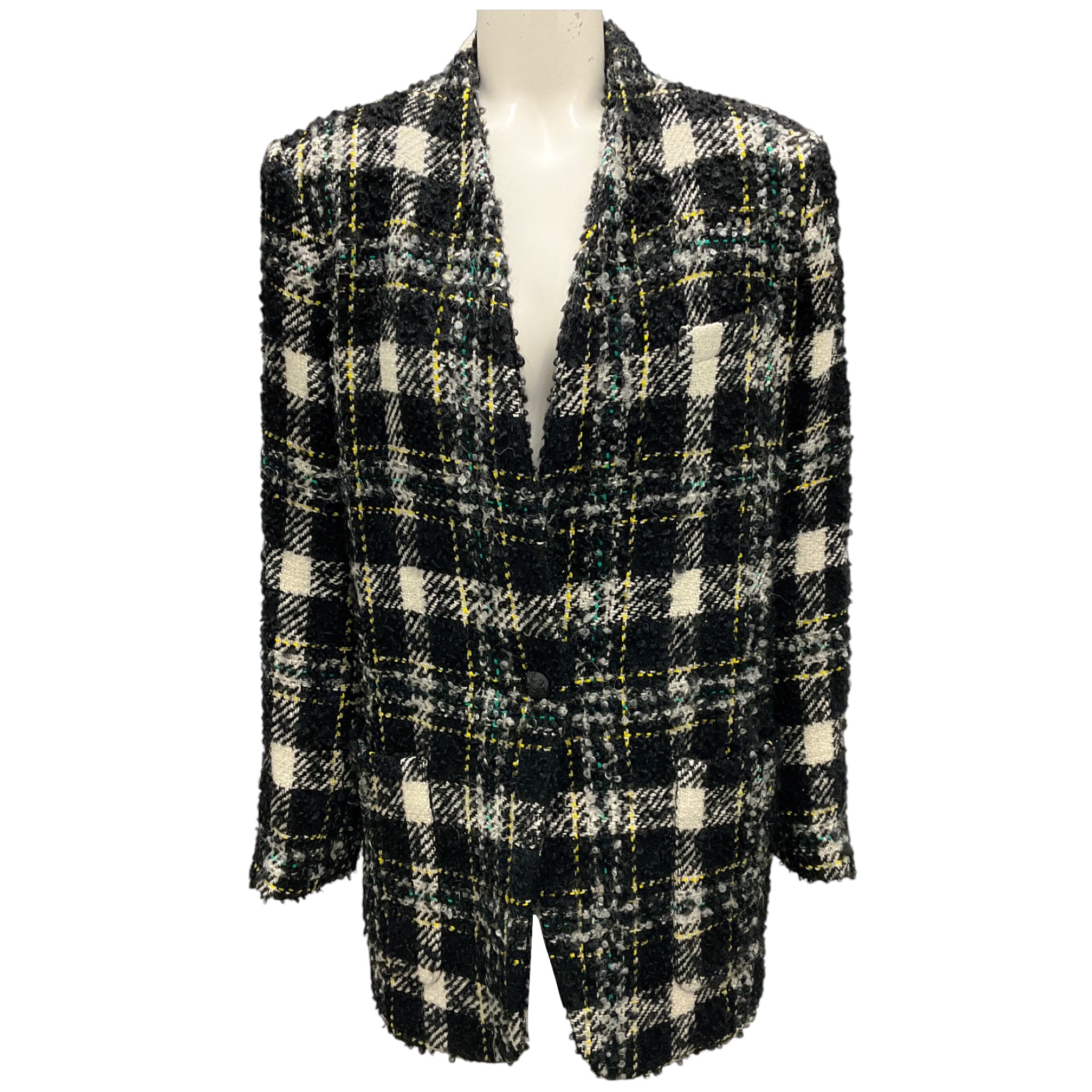 Veronica Beard Black Multi Crispin Coat