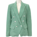 Load image into Gallery viewer, L'Agence Green / White Houndstooth Kenzie Blazer

