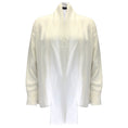 Load image into Gallery viewer, Akris White Zipper Detail Long Sleeved Open Front Crepe Blouse
