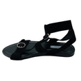Load image into Gallery viewer, Prada Black / Silver Buckle Strap Suede Leather Flat Sandals
