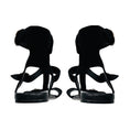 Load image into Gallery viewer, Prada Black / Silver Buckle Strap Suede Leather Flat Sandals

