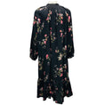 Load image into Gallery viewer, Celine Black Multi Floral Crepe de Chine Folk Dress
