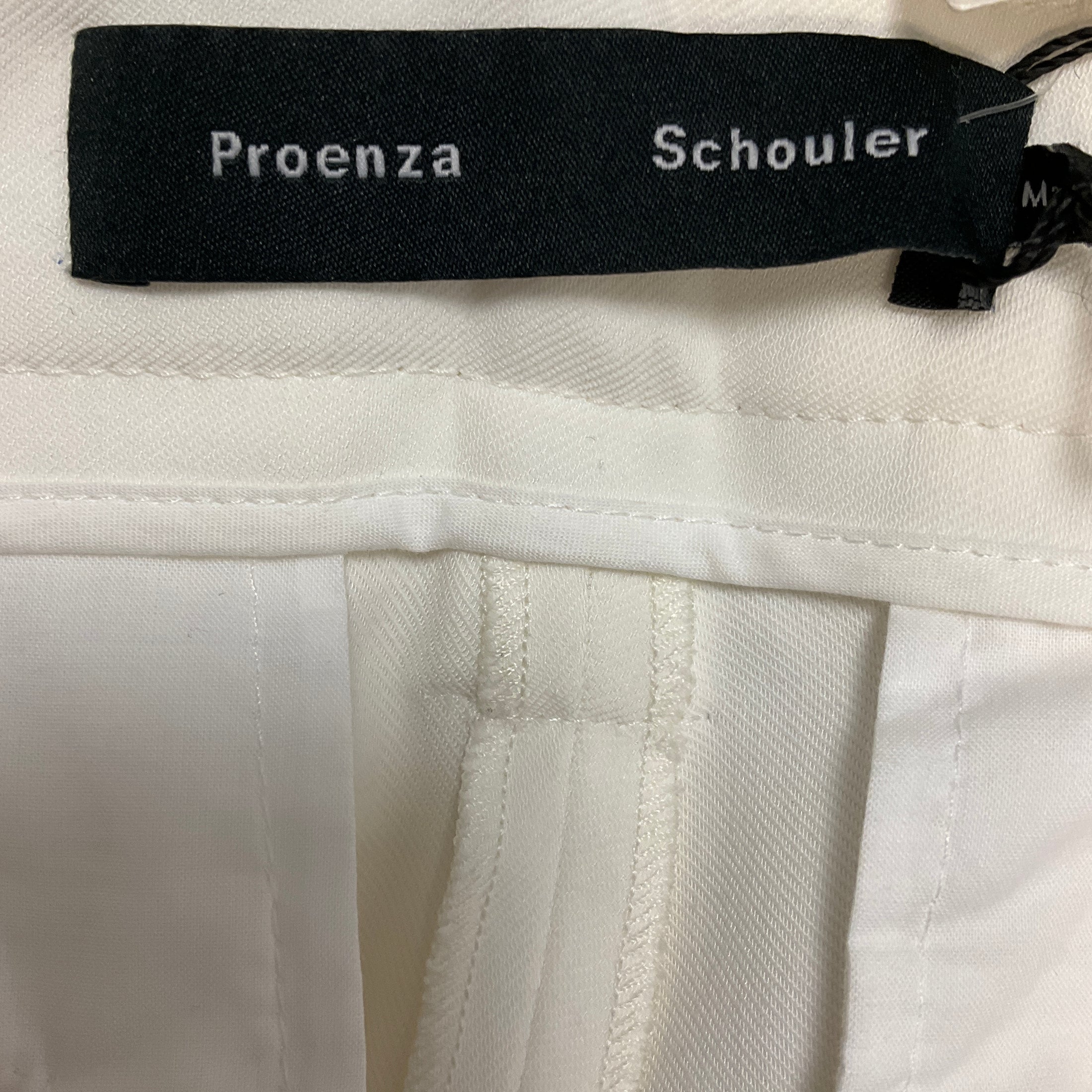 Proenza Schouler White Viscose Suiting Crop Flare Pants