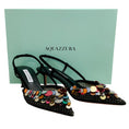 Load image into Gallery viewer, Aquazzura Black Suede / Metal Wed Can Can 50 Pumps

