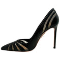 Load image into Gallery viewer, Aquazzura Black Snake / Fine Mesh The Spy Pump 105

