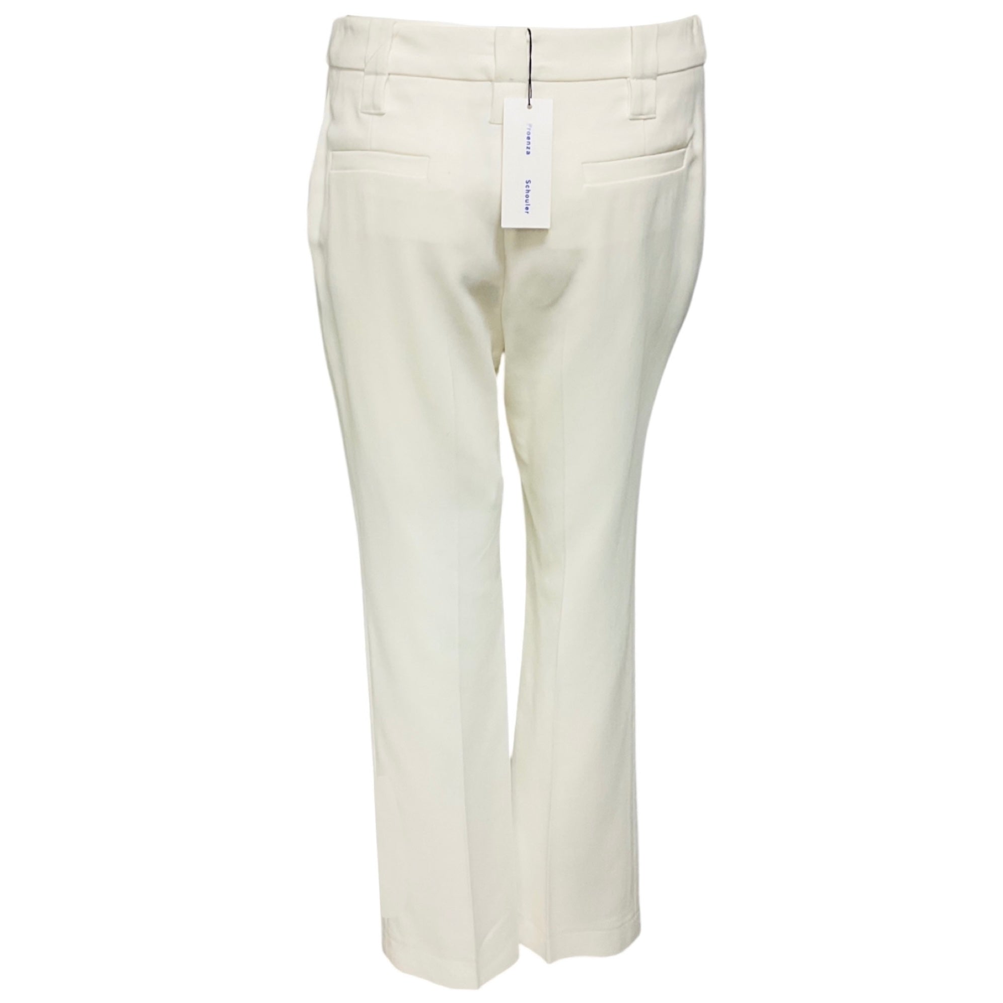 Proenza Schouler White Viscose Suiting Crop Flare Pants