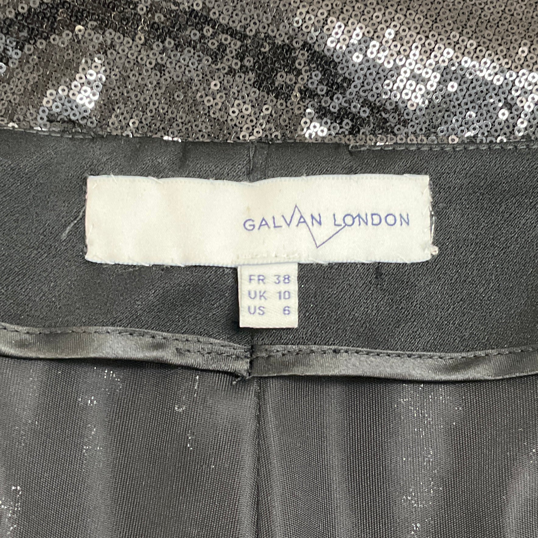 Galvan London Black Sequined Pants