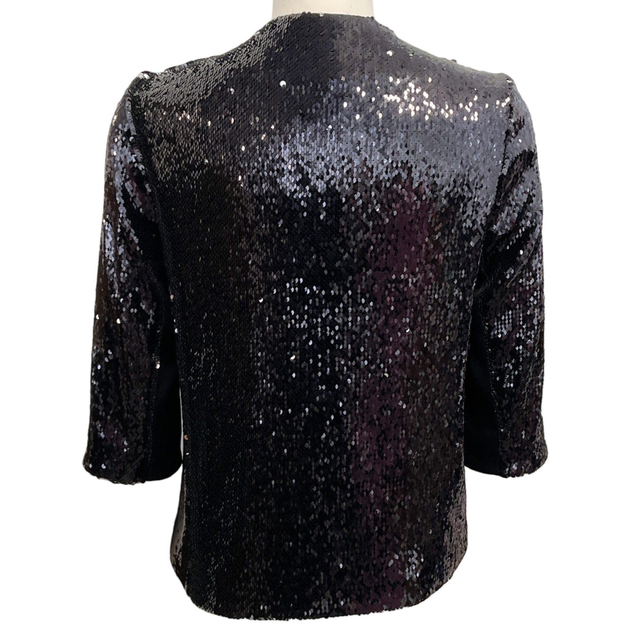 Galvan London Black Sequined Open Front Jacket