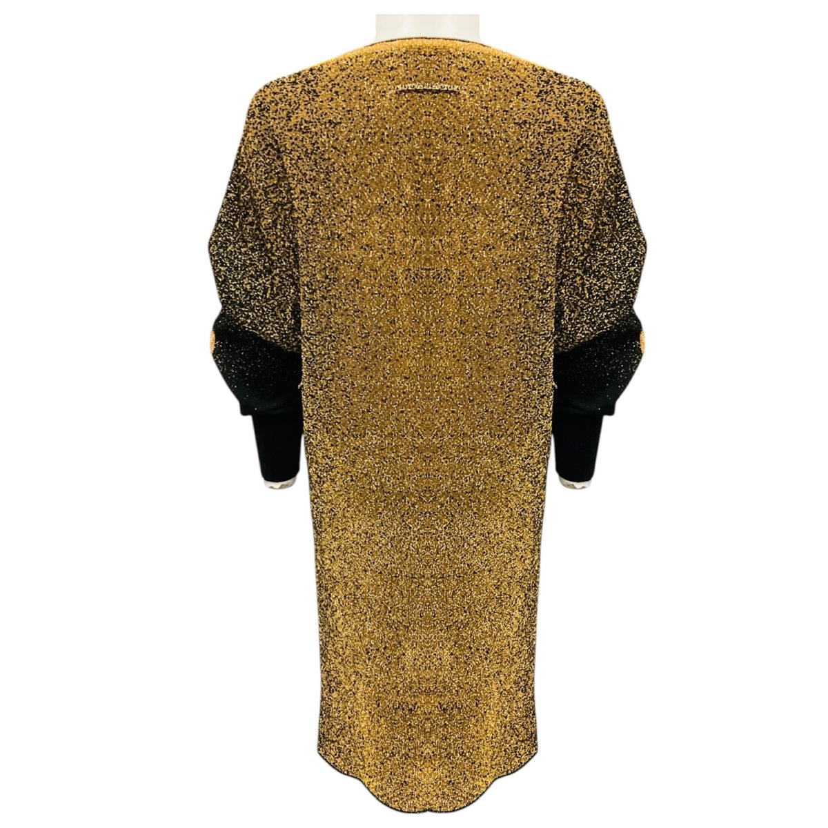 Jean Paul Gaultier Maille Femme Gold Metallic / Black Glitter Knit Midi Dress