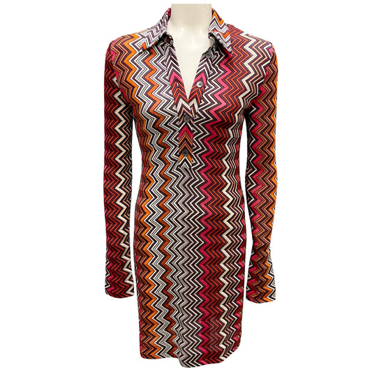 Missoni Multi 2024 Zigzag Knit Polo Dress