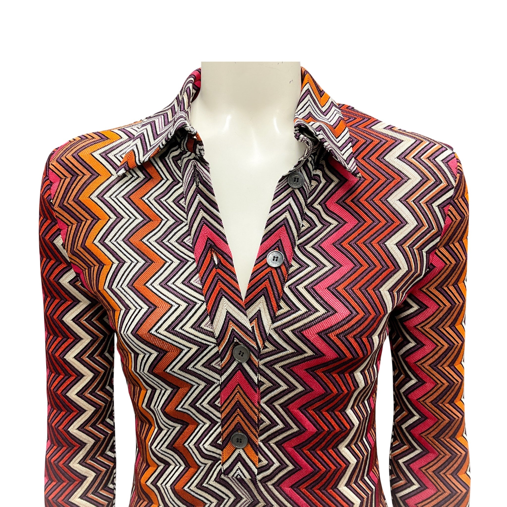 Missoni Multi 2024 Zigzag Knit Polo Dress