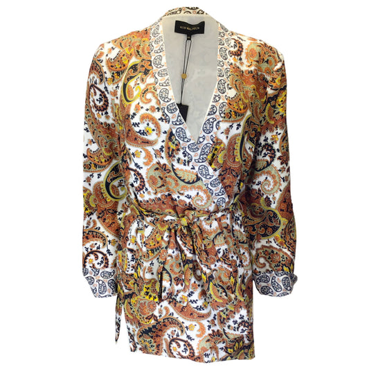 Kobi Halperin Ivory Multi Paisley Printed Silk Josephine Jacket