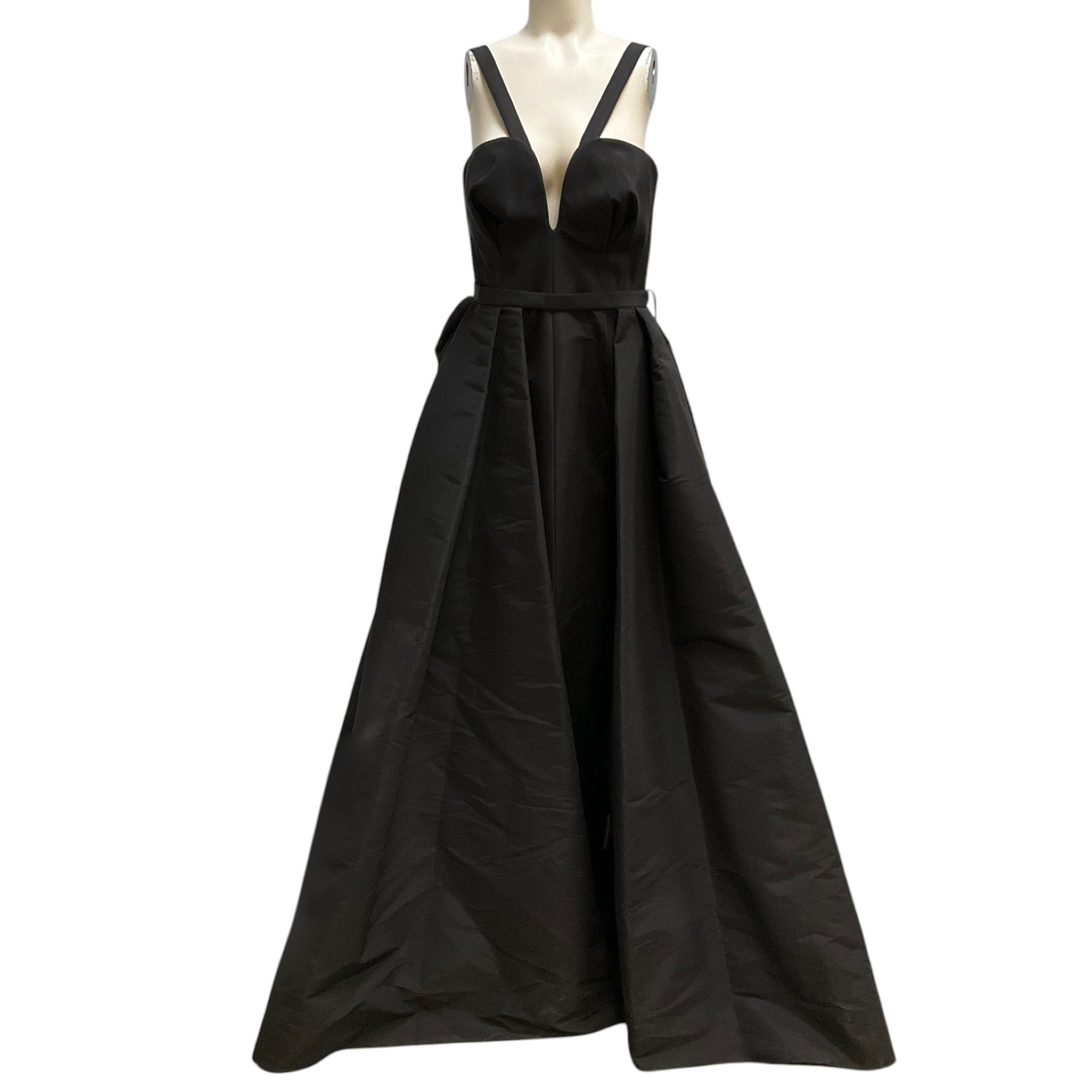 Carolina Herrera Black Two-Piece Satin Gown / Formal Dress