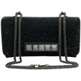 Load image into Gallery viewer, Valentino Black Crystal Rock Stud Va Va Voom Shoulder Bag

